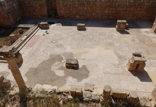Jerash, mosaïque de l’église des saints Côme et Damien
